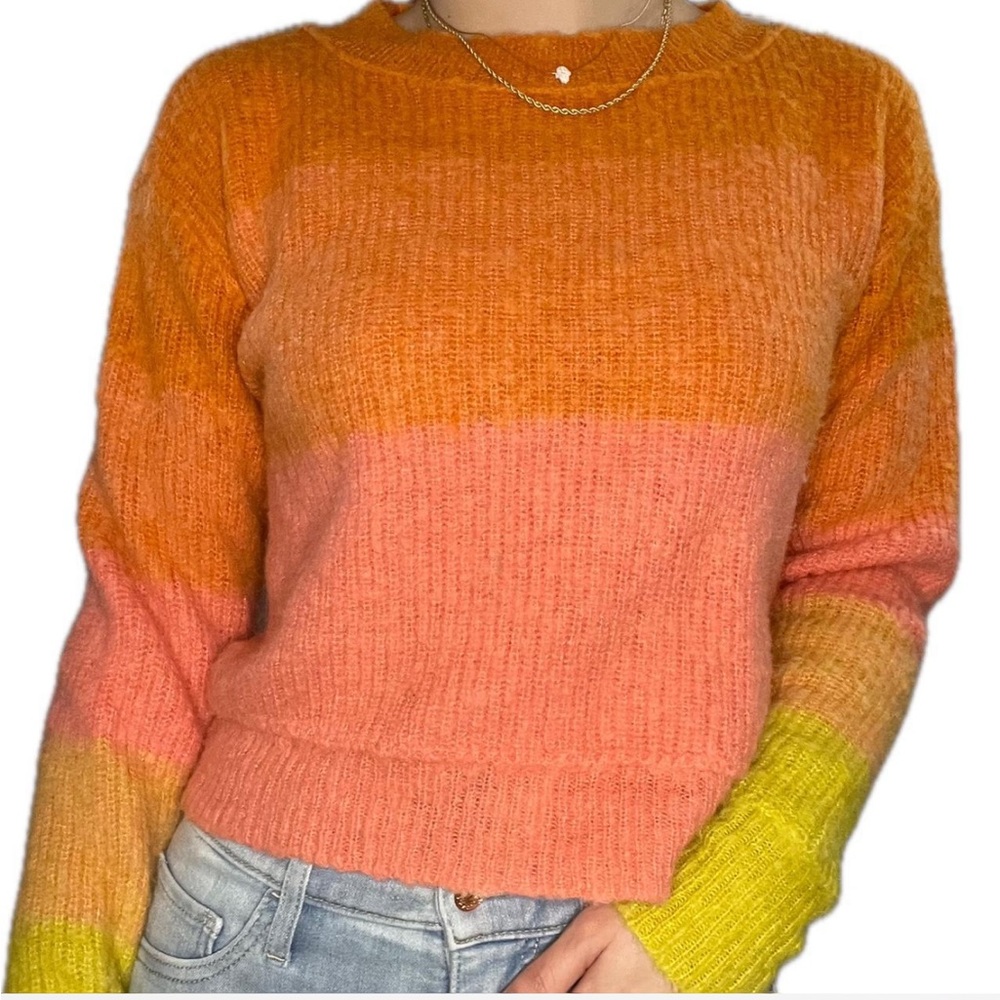 free people color block sweater